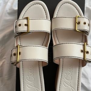 J crew leather double straps sandals